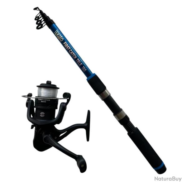 CANNE TELESCOPIQUE + MOULINET - 1M80 - 