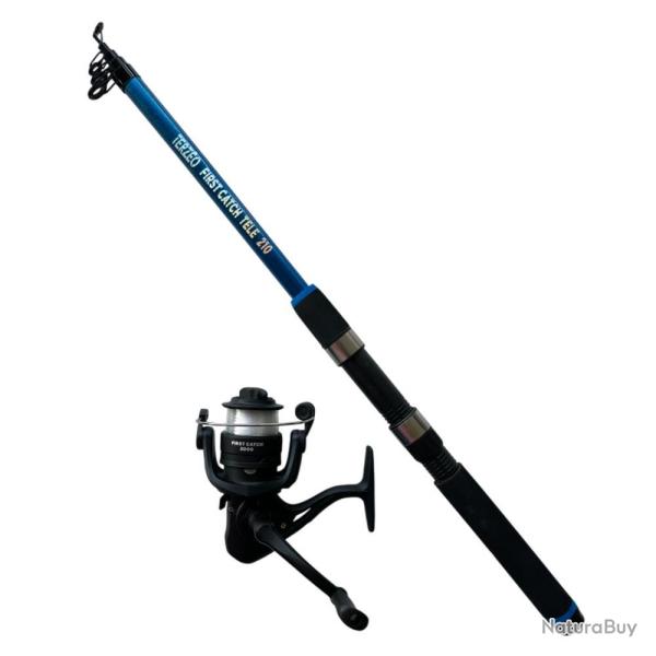 CANNE TELESCOPIQUE + MOULINET - 2M10 - 