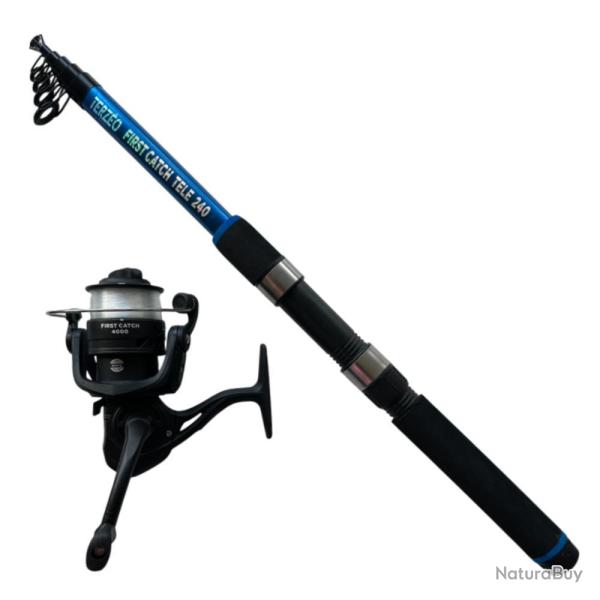 CANNE TELESCOPIQUE + MOULINET - 2M40 - 