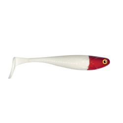 LEURRE SOUPLE ZAND FAT 24CM - BLANC TETE ROUGE - DELALANDE