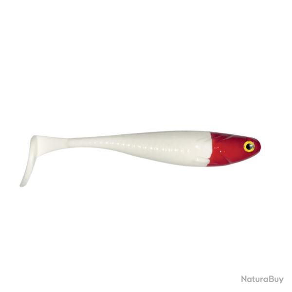 LEURRE SOUPLE ZAND FAT 24CM - BLANC TETE ROUGE - DELALANDE
