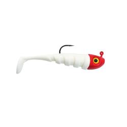 LEURRE SOUPLE TOUPTI SHAD 4CM 4G - BLANC TETE ROUGE - DELALANDE