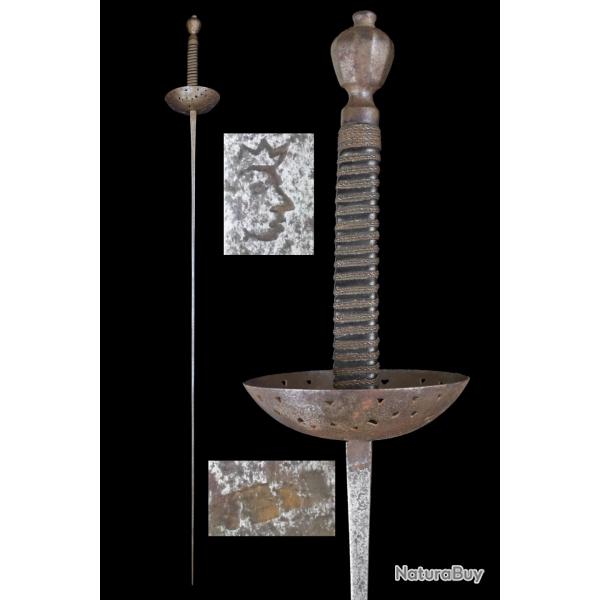 N77 - Epe de duel avec une lame de fleuret retaille