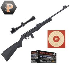 Carabine Rossi 8122 Synthétique Cal.22LR + lunette 3-9x40 + mun + cibles