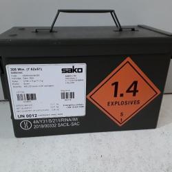 Boite de transport de munitions métallique 28x18x14cm