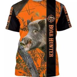 T-shirt chasse SANGLIER 3D Taille au choix.......ENCHERE 1 euro