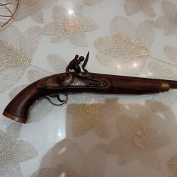 Pistolet à silex authentique - Collection - fn XVIIIe / 1800 - Platine complète