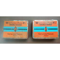Lot de 2 boites de munitions 9mm Flobert de collection