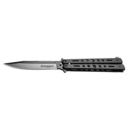 COUTEAU PAPILLON BOKER BALISONG ALL BLACK MANCHE ACIER LAME 95mm