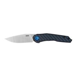 COUTEAU ZT MOD 0545 LAME 81mm MANCHE CARBONE / TITANE BLEU-GRIS