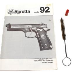 Livret pour Beretta série 92 avec brosse et douille d'entretien