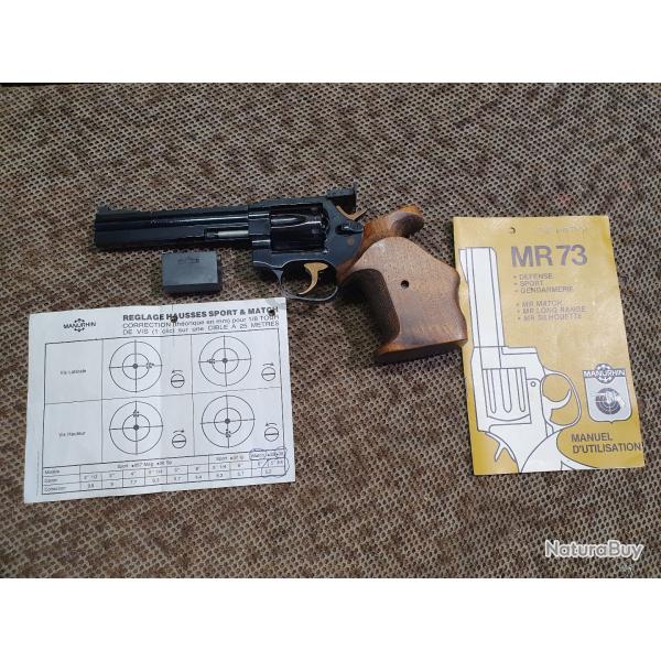 occasion : VERITABLE MANURHIN MR38 MATCH canon 5"-3/4 cal 38 SP + contre poids + manuel