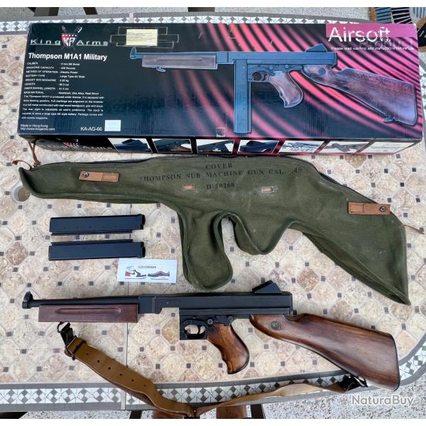 Rplique d'airsoft Thompson M1A1 Cybergun King arms kit bois