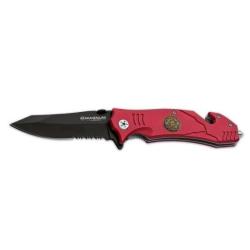 COUTEAU BOKER MAGNUM FIRE FIGHTER MANCHE ALUMINIUM LAME 86mm