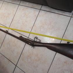 FUSIL DE CHASSE ANCIEN JUXTAPOSE A CHIENS EXTERIEURES
