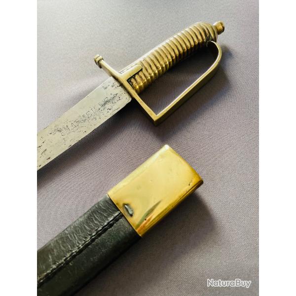 Sabre  briquet  de grenadier d'infanterie modle 1767 grav "Marseille"