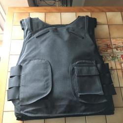 ENCHERE GILET PARE BALLES LOURD BELGE SAT SIOEN EN KEVLAR + CERAMIQUE NIVEAU 3+ TAILLE XL/2XL
