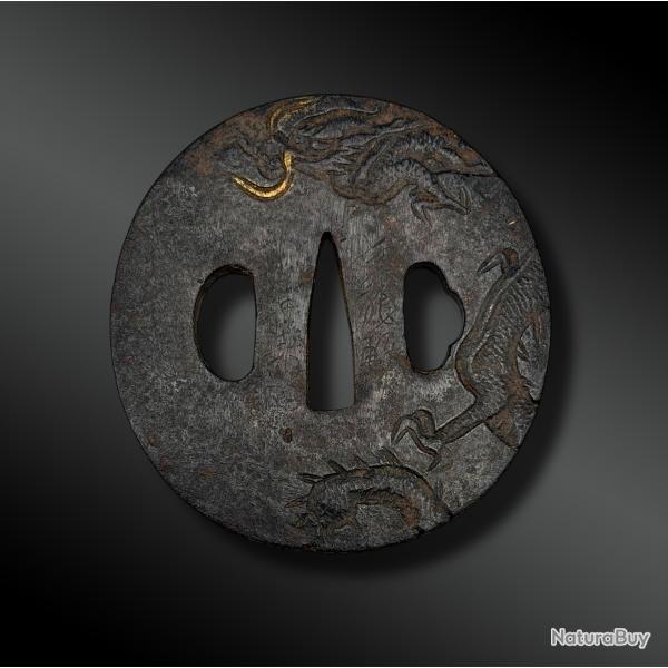 TSUBA Naga Maru Gata sign - Japon - Priode Edo (1603-1868)