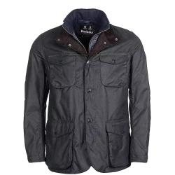 BARBOUR veste Ogston wax marine foncé et détails brown