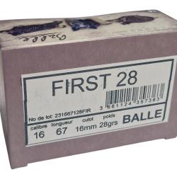 BOITE DE 10 CARTOUCHES JOCKER FIRST 28 CAL.16/67 BALLE SLUG
