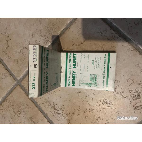 cartouches cal 20 bourre grasse