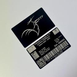 Carte Licence de tir sportif grav&eacute;e en aluminium