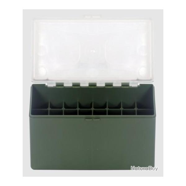 Bote de rangement verte couvercle transparent 32 munitions calibre 338L