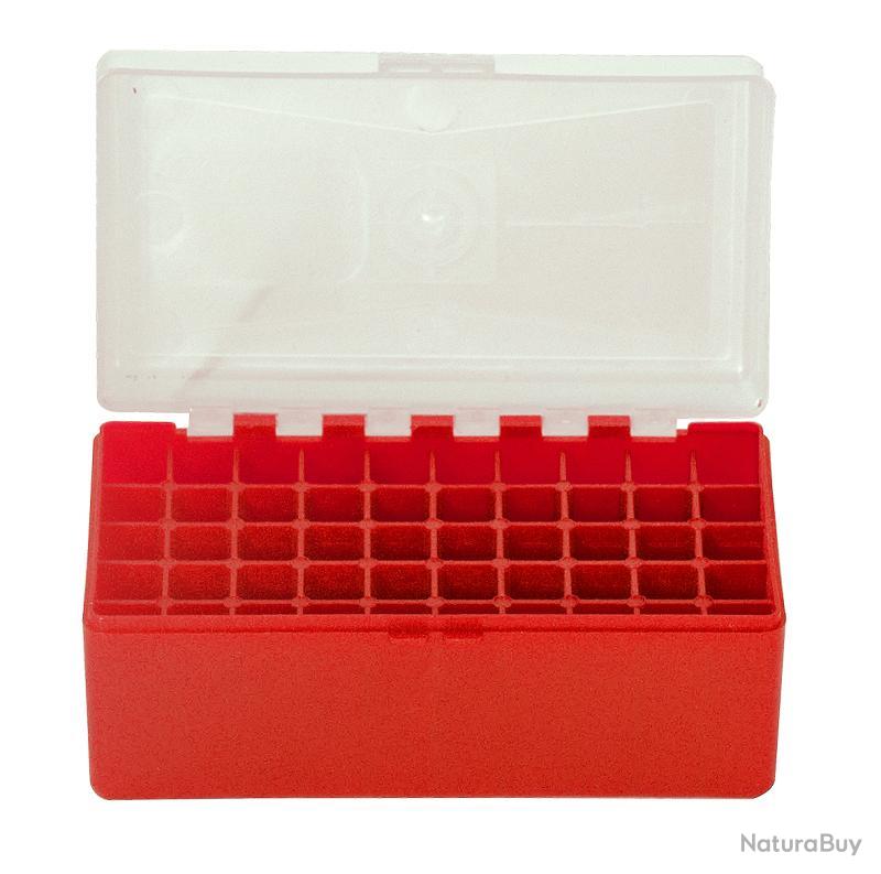 Boîte de rangement rouge couvercle transparent 50 munitions calibre ...