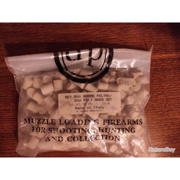 Cotons de nettoyage pour armes, cal . 36