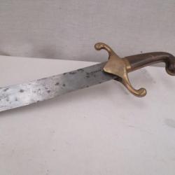 rare - cimeterre long de 81 cm - marqu&eacute; despre - belle poign&eacute;e en corne blonde