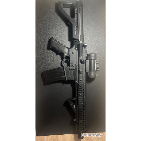 Carabine crosman DPMS SBR full auto Cal. 4.5 Bille Acier+ viseur point rouge/vert