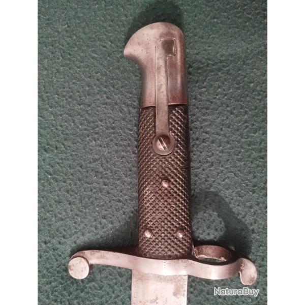 baionnette sabre yatagan  Winworth m 1863. Poigne cuir presse,