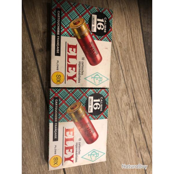 Cartouches anciennes eley calibre 16/70 plomb 6