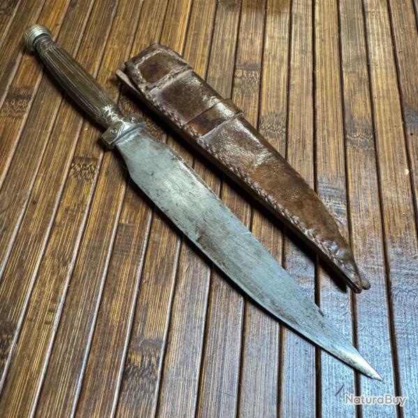 ANCIEN COUTEAU CHINOIS H PIRATE PAVILLON NOIR XlX me ASIE