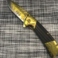 Couteau décor laser anodisé