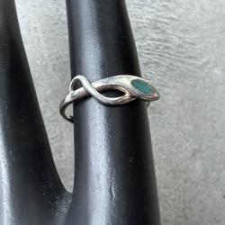 Bague argent serpent - taille 52 - pierre turquoise