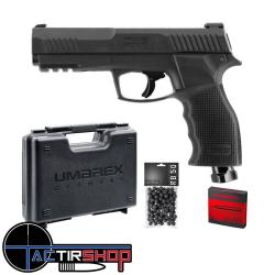 Pack Pistolet de d&eacute;fense T4E TP50 GEN 2 HDP50 Cal50 - 13J -100 billes, 5 cartouche CO2 et mallette