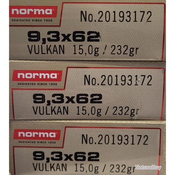 Balles Norma Vulkan cal. 9,3x62.