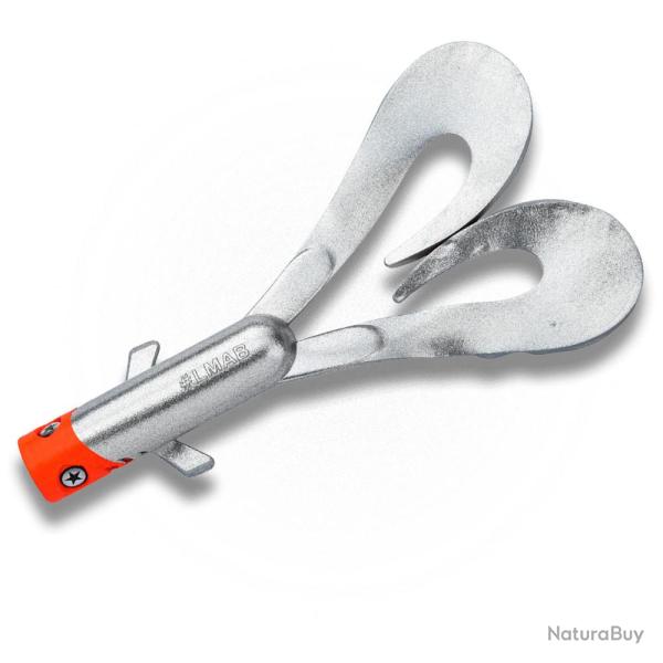 LMAB DrunkDancer 18cm - Leurre souple double-queue pour carnassiers Chrome Redhead