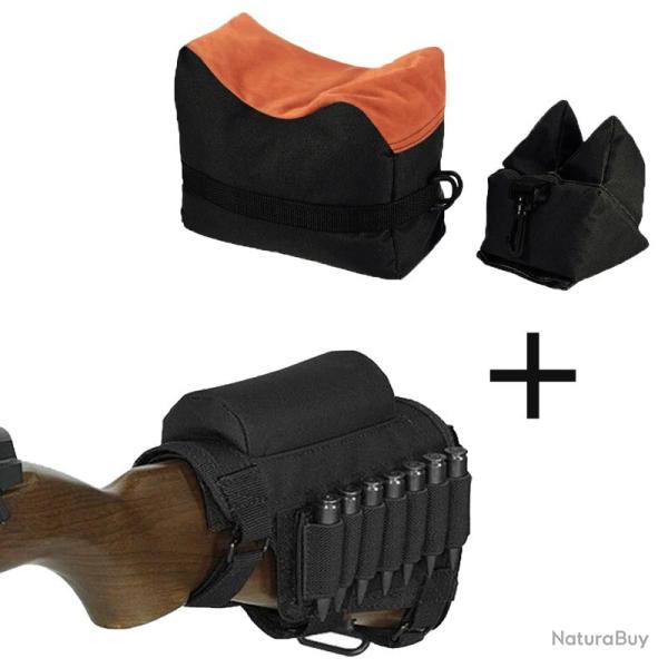 Cartouchiere tactique gaucher/droitier + chevalet de tir - noir - LIVRAISON GRATUITE