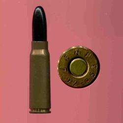 7.92 x 40 CETME Espagne - RARE cartouche &agrave; blanc balle plastique noire - marquage : FNP 7.92 - 953