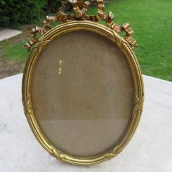 Ancien grand cadre porte photo en bronze dor&eacute; de style Louis XVI - FRANCE (XIX&egrave;)