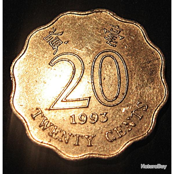 Hong kong piece de 20 cents 1993 ttb