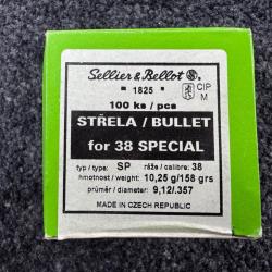 Ogives Sellier & Bellot 38 special SP 158g (x100)