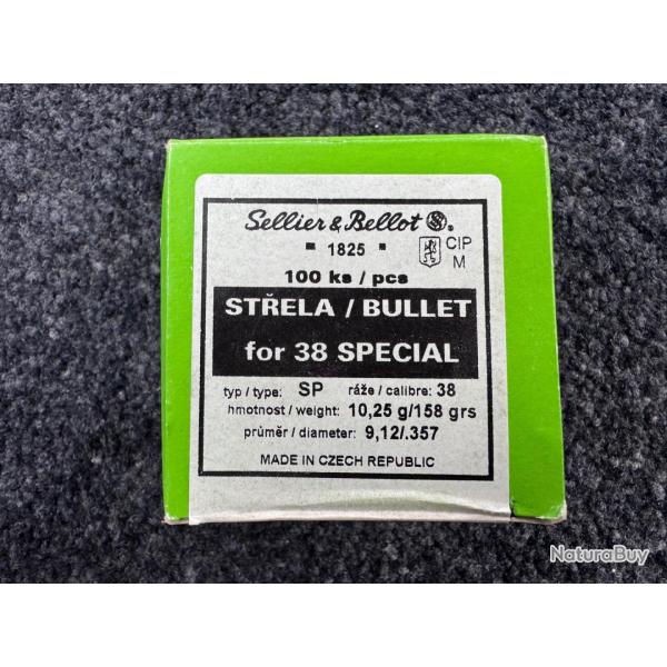 Ogives Sellier & Bellot 38 special SP 158g (x100)