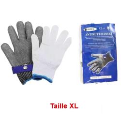 Gant anticoupure acier + gants pp gaucher / droitier - protection niveau 5 - XL - LIVRAISON GRATUITE