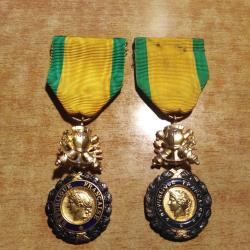 2 M&eacute;daille militaire valeur 1870 14/18 FRENCH MEDAL
