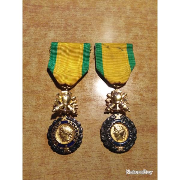 2 M�daille militaire valeur 1870 14/18 FRENCH MEDAL