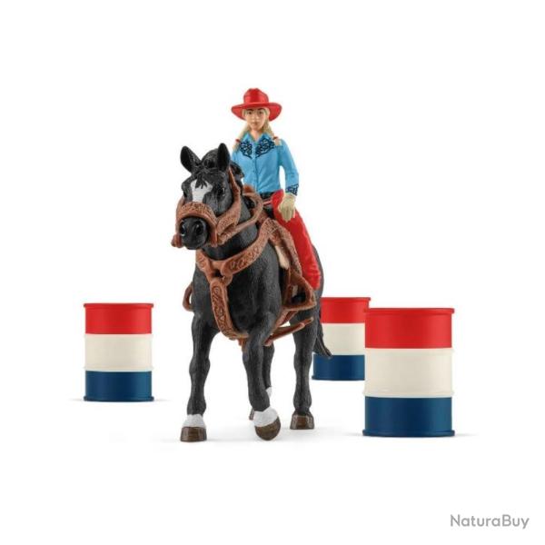 COFFRET COWGIRL ET TONNEAUX DE RACING - SCHLEICH
