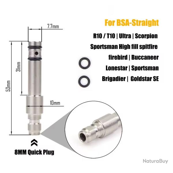 Embout de remplissage PCP pour Carabine PCP BSA